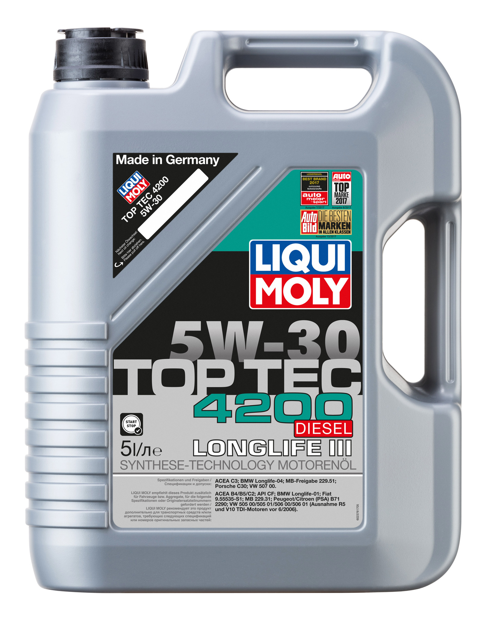 Моторное масло Liqui Moly Top Tec 4200 Diesel 5W30 hc синтетическое 5л