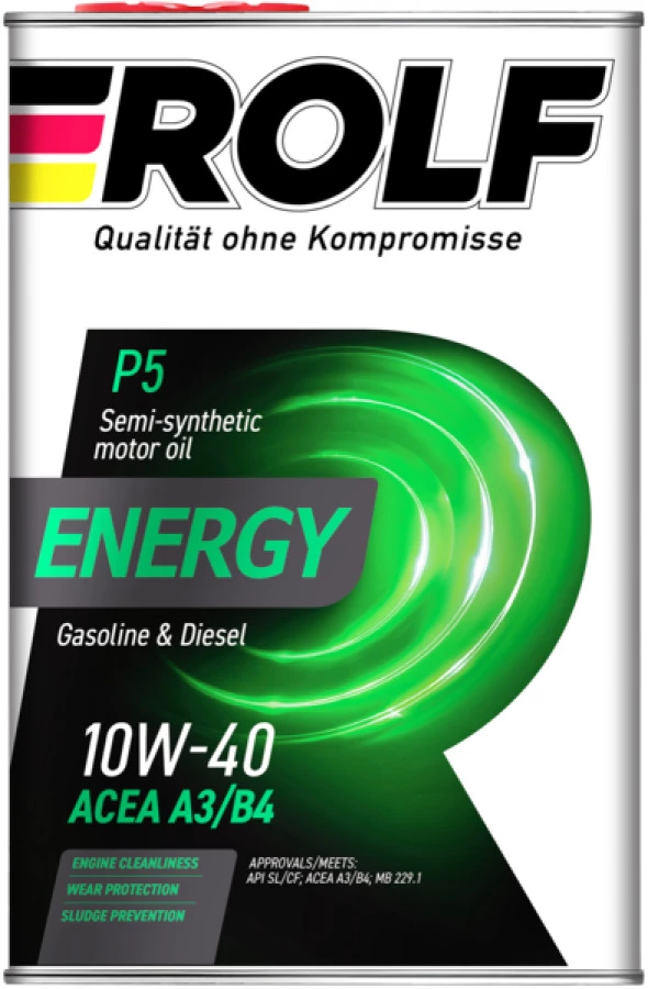 Моторное масло ROLF Energy 10W-40 SL/CF, полусинтетическое, 4л