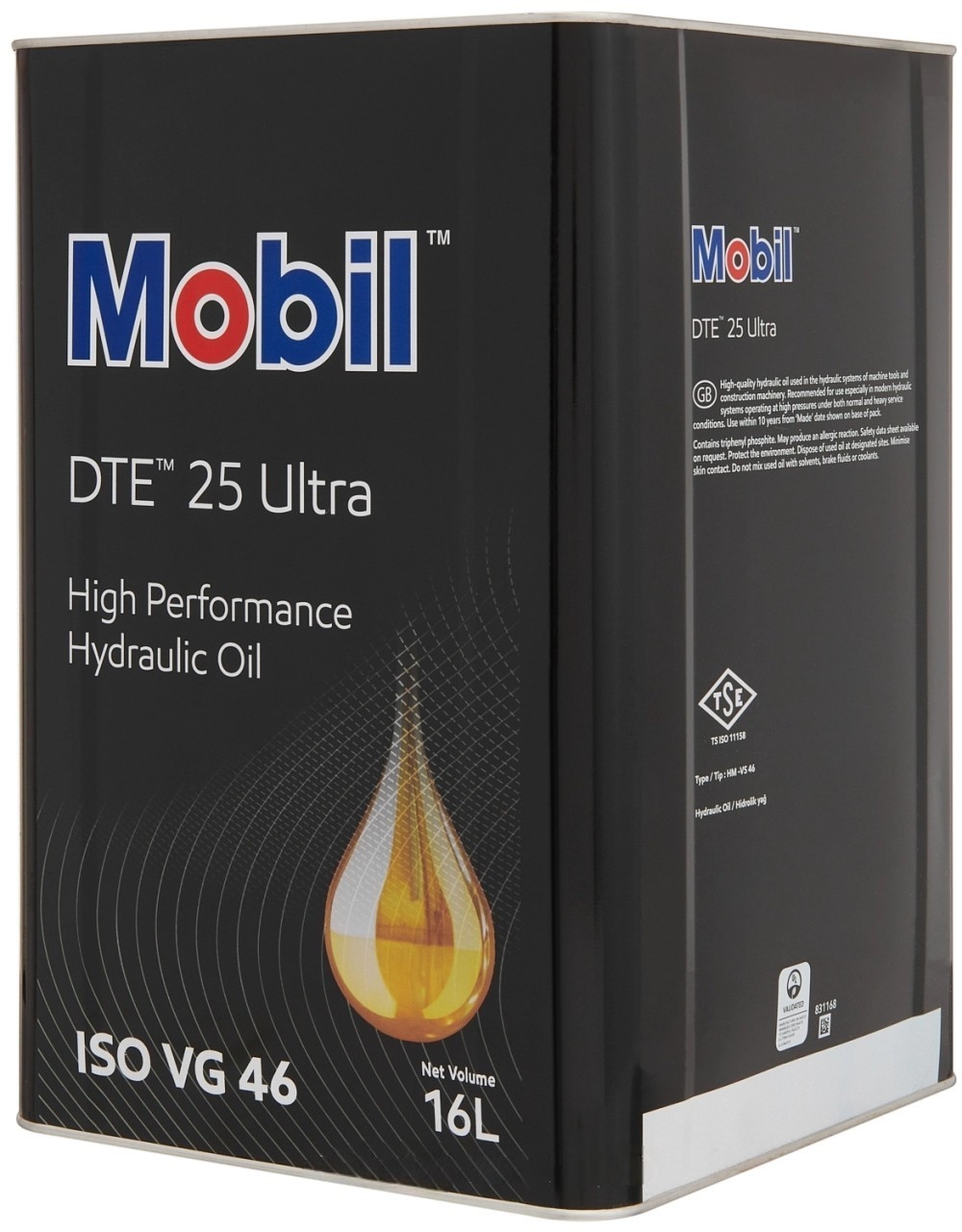 Масло гидравлическое Mobil DTE 25 Ultra минеральное 16л