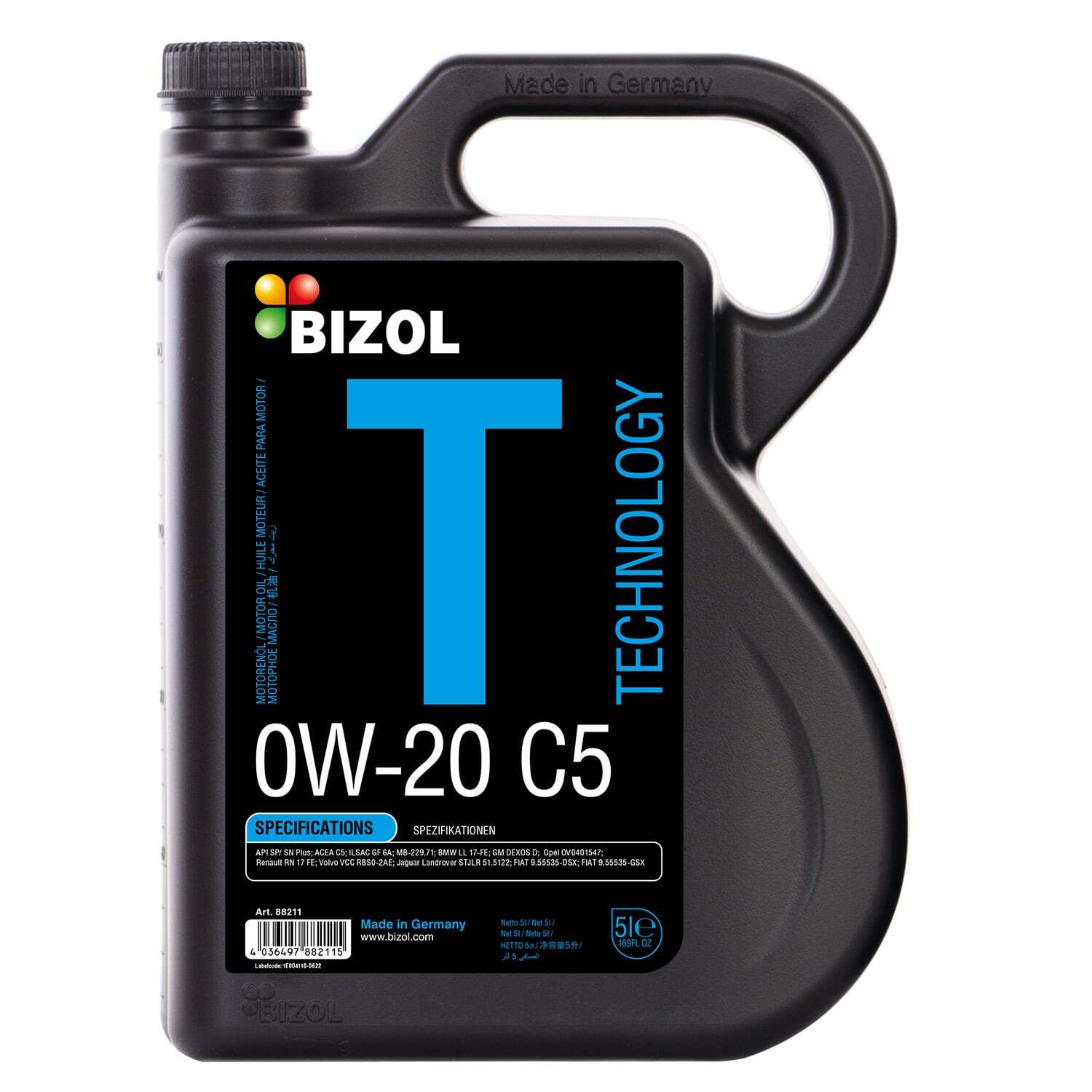 Моторное масло BIZOL НС Technology 0W-20 C5 5л
