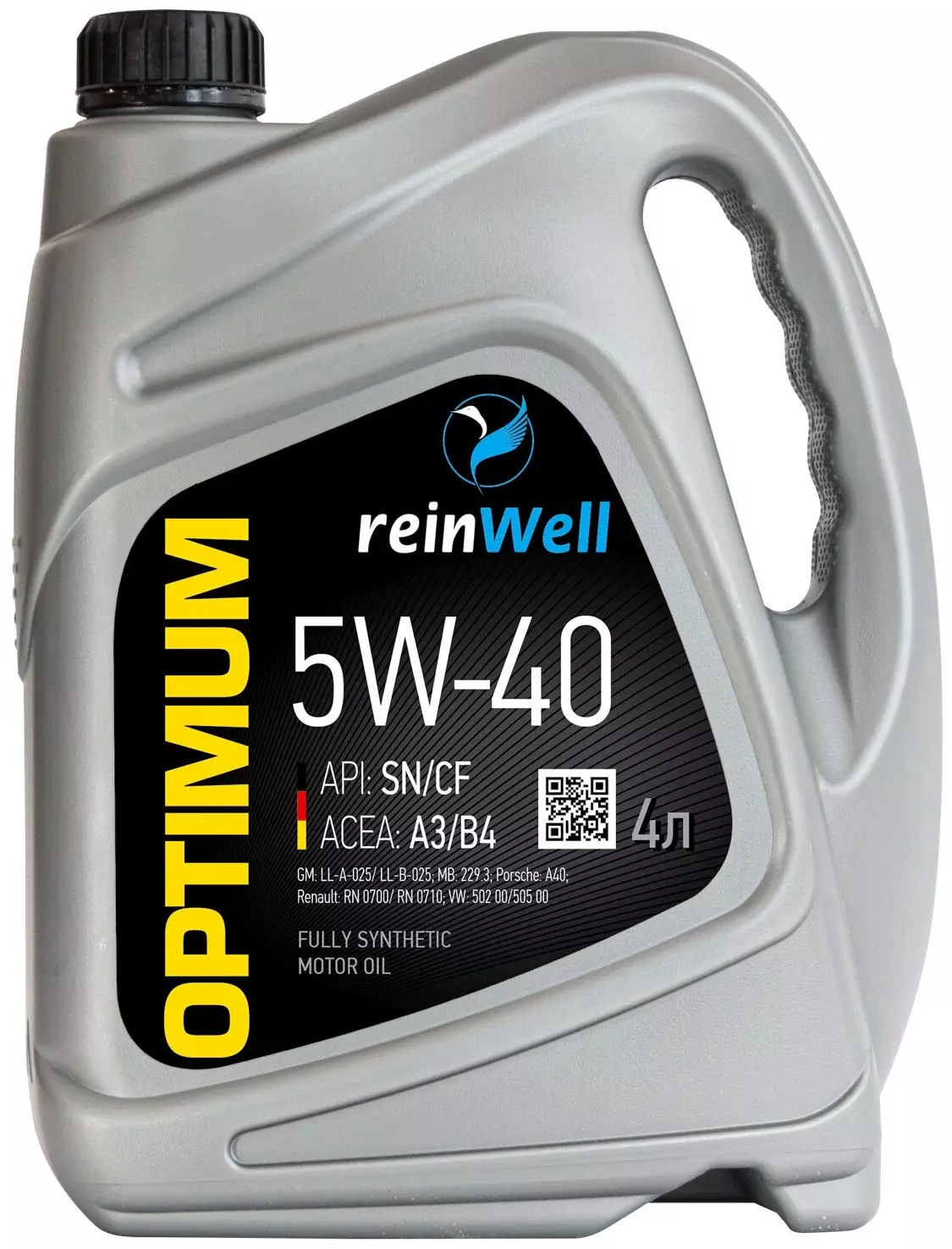 Моторное масло ReinWell 5W-40 А3/В4 4л