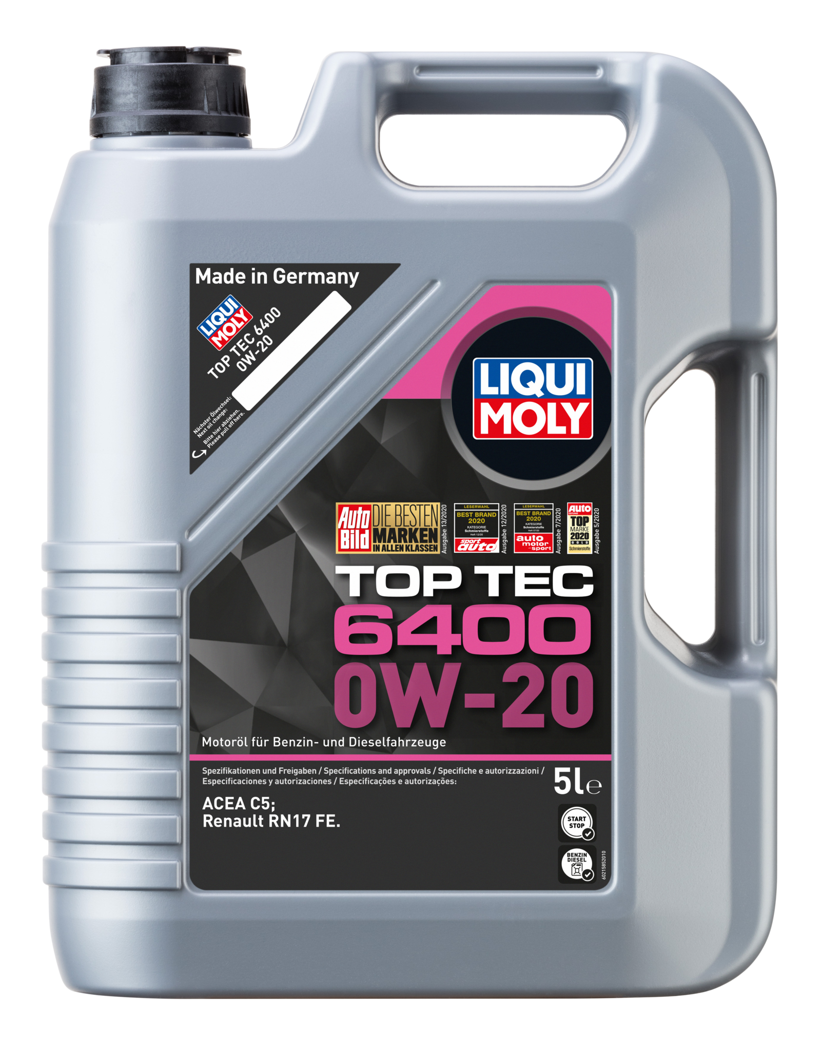 Liqui Moly Top Tec 6400 0W20 (5л) НС-синтетическое моторное масло