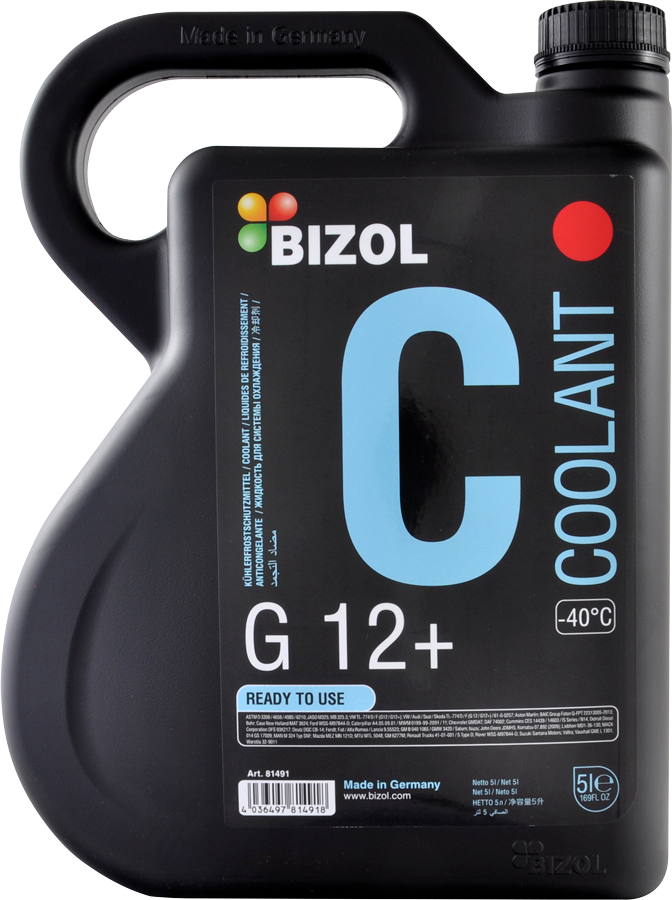 Антифриз BIZOL Coolant G12+ (-40) 5л