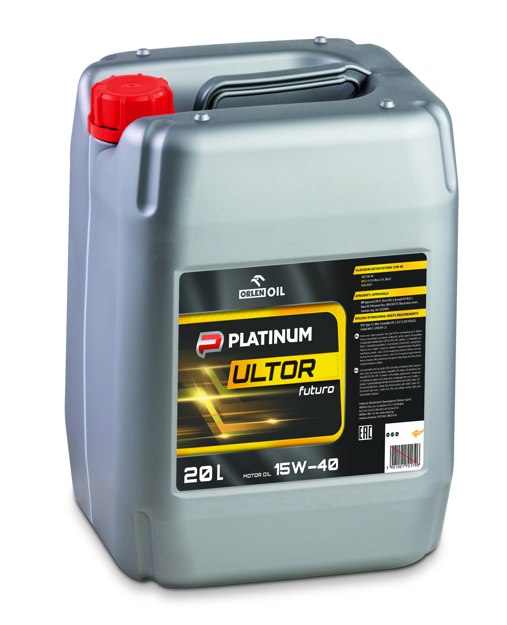 OrlenOil Platinum Ultor Futuro 15W40 Минеральное моторное масло для дизельных грузовых автомобилей