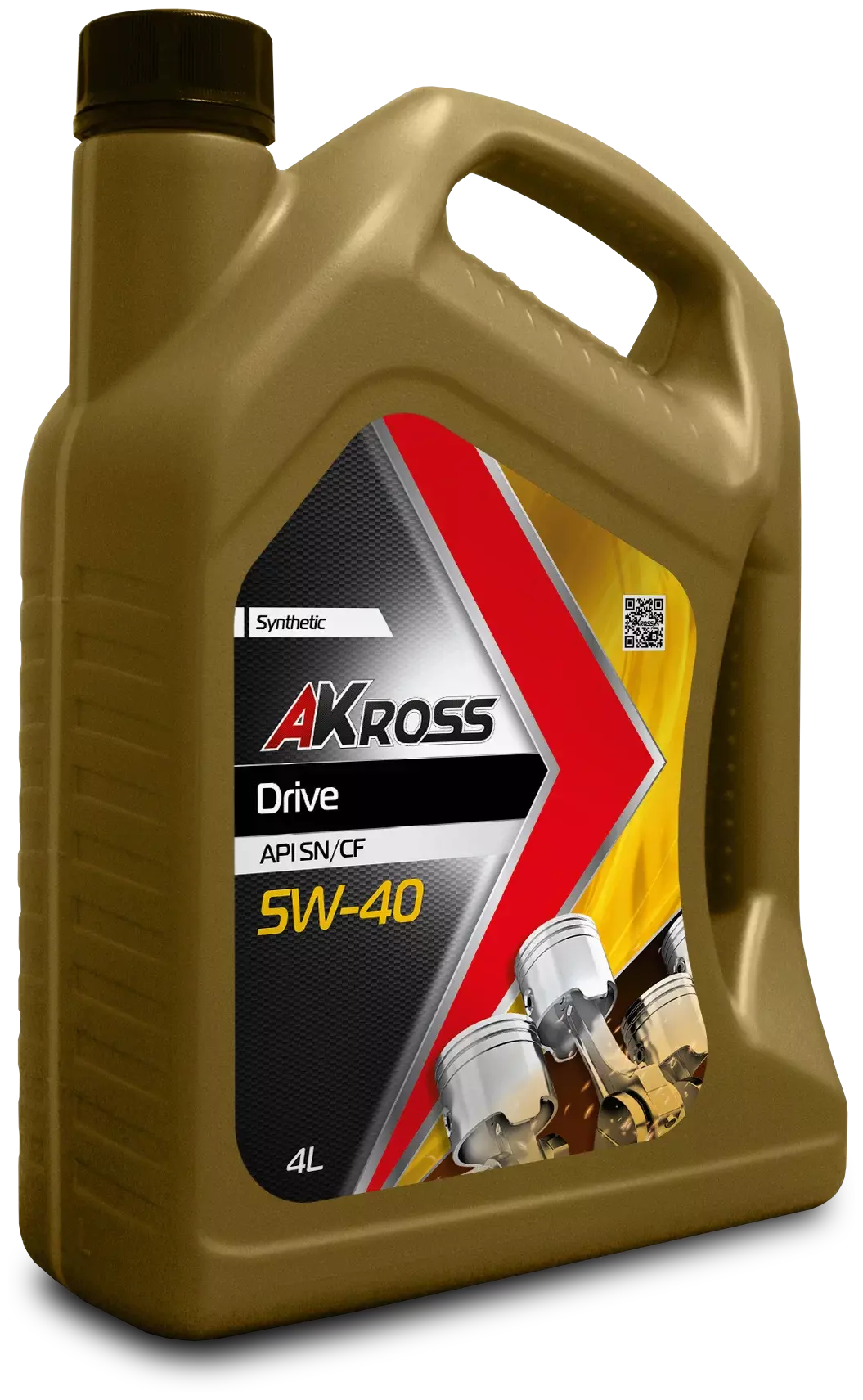 Синтетическое моторное масло AKross Drive 5W-40 SN/CF, 4 л, 4 кг