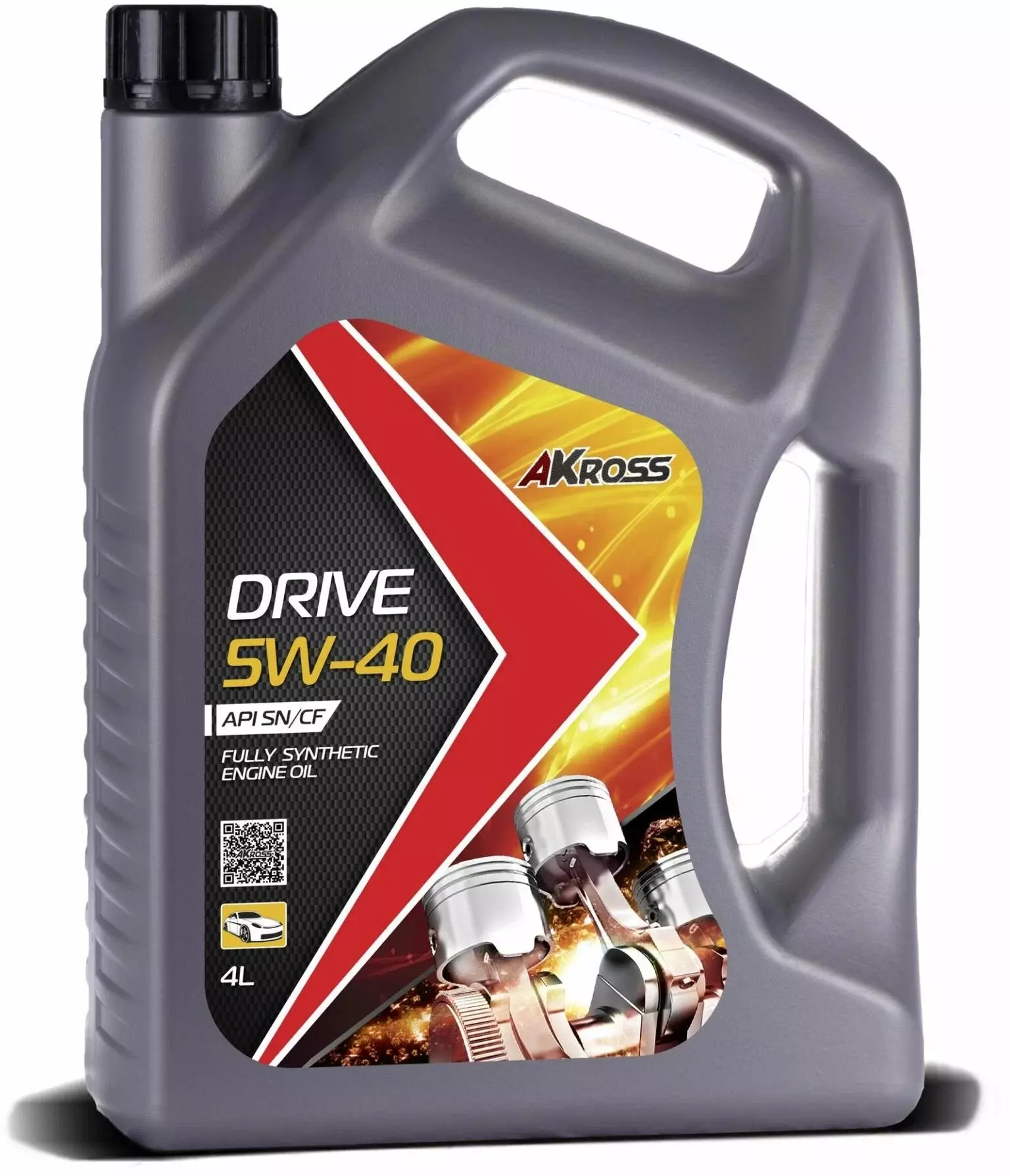 Синтетическое моторное масло AKross Drive 5W-40 SN/CF, 4 л, 4 кг