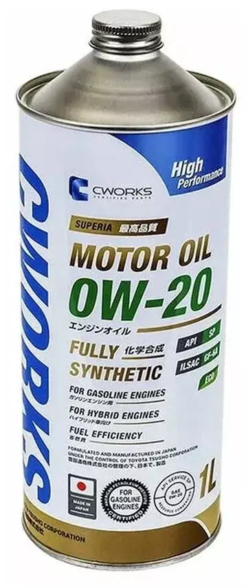 Моторное масло CWORKS SUPERIA 0W20 синтетическое 1 л