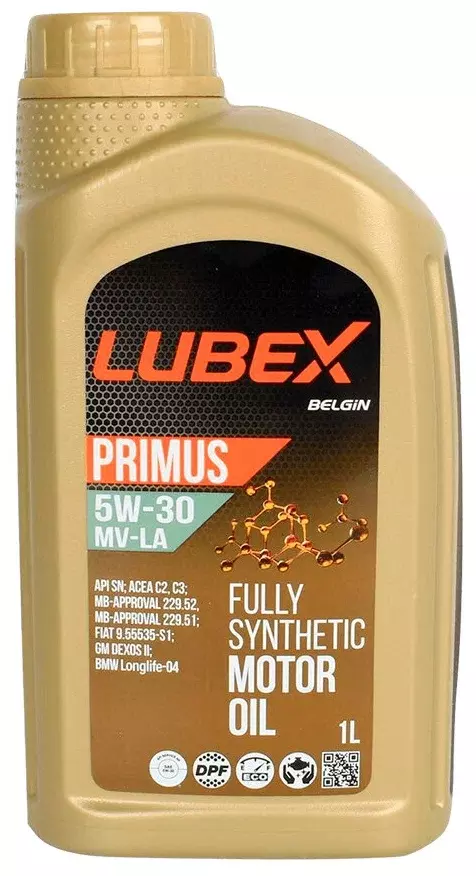 Синтетическое моторное масло LUBEX PRIMUS MV-LA 5W-30, 1 л