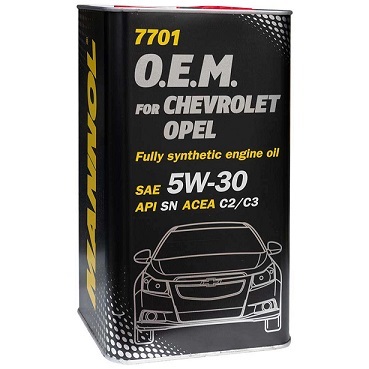 Mannol 7701 O.E.M. for  Chevrolet Opel  5w30 синт. моторное масло 4058 (металл)
