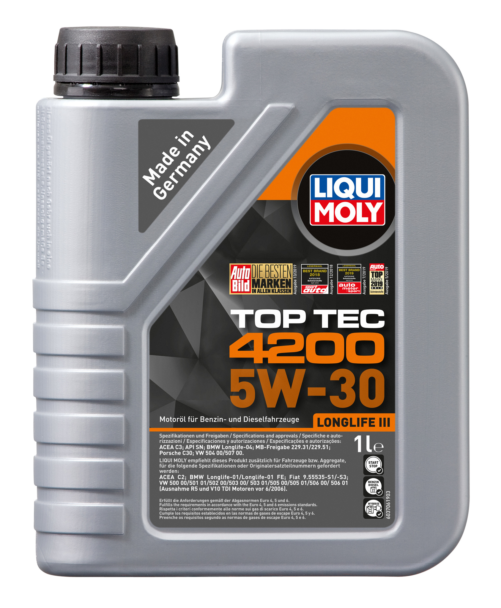 Моторное масло Liqui Moly Top Tec 4200 5W30 hc-синтетическое 1л