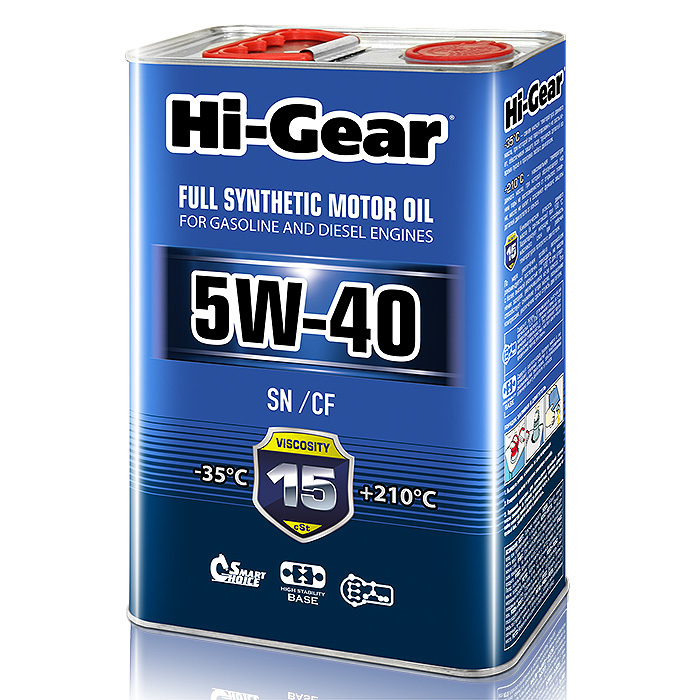 HI-Gear 5w40 SN/CF Синтетическое моторное масло
