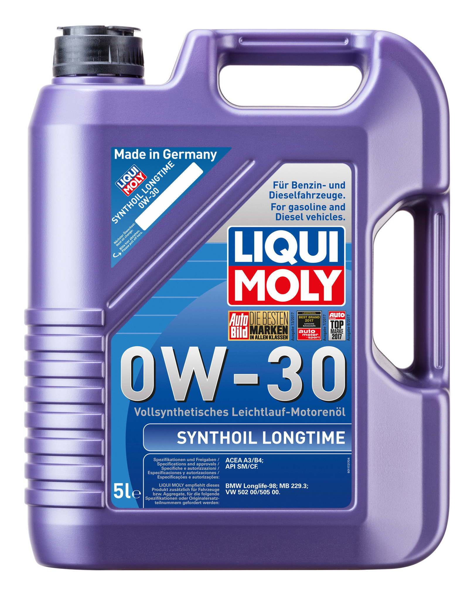 Моторное масло Liqui Moly Synthoil Longtime 0W30 синтетическое 5л