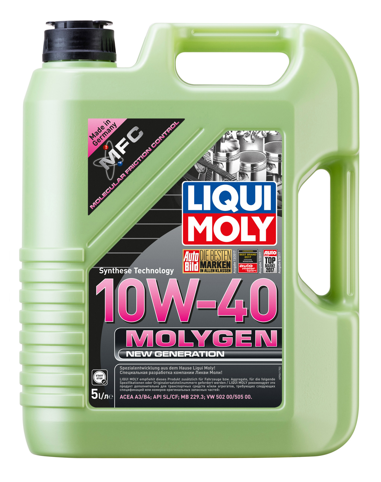 Моторное масло Liqui Moly Molygen New Generation 10W40 hc-синтетическое 5л