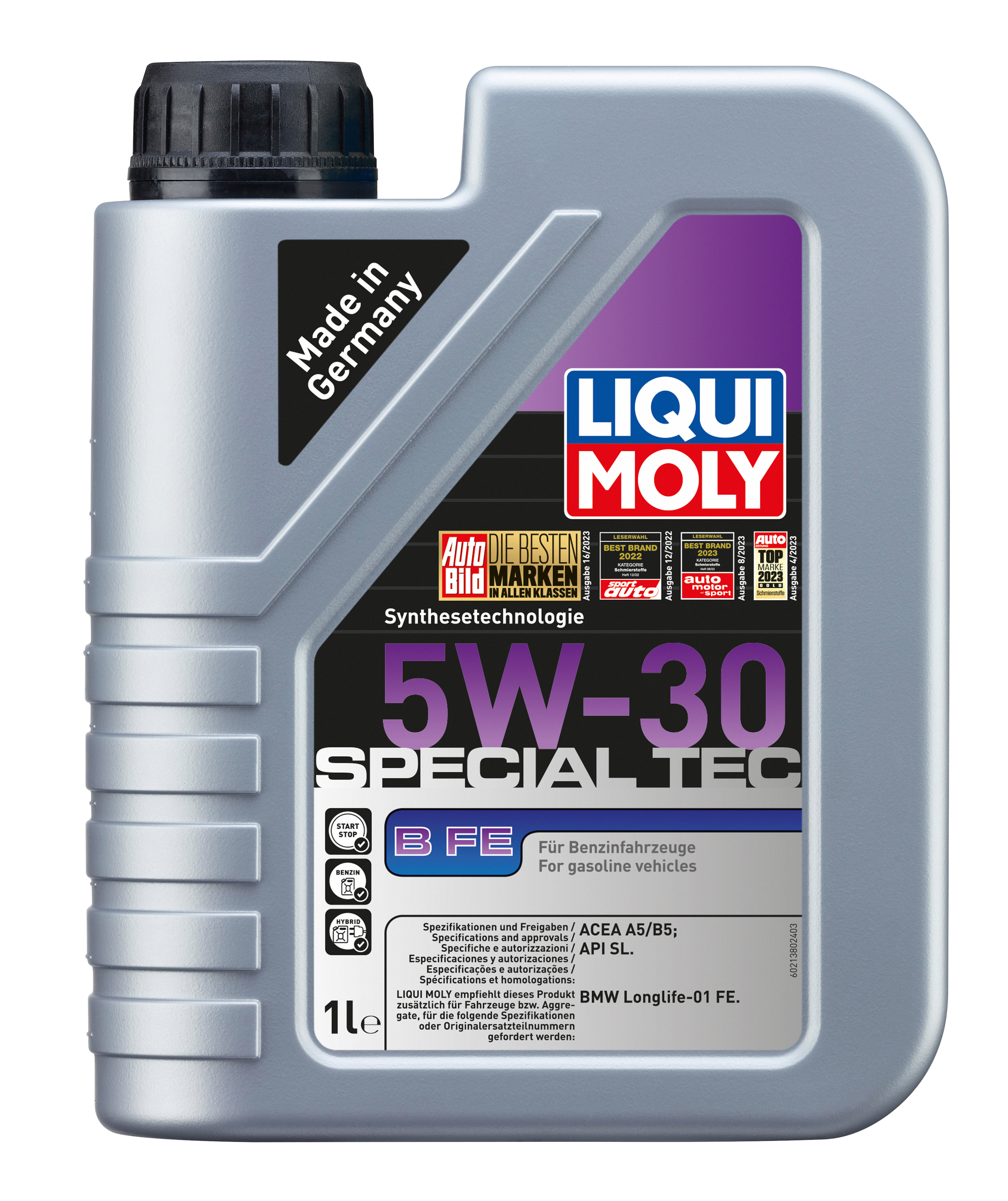 Моторное масло LiquiMoly Special Tec B FE 5W-30 SL A5/B5 НС-синтетическое 1л
