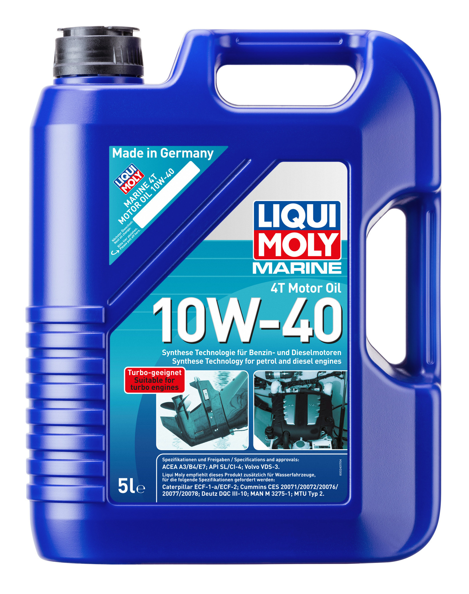 Моторное масло для лодок Liqui Moly Marine Motoroil 4T 10W-40 полусинтетическое 5л