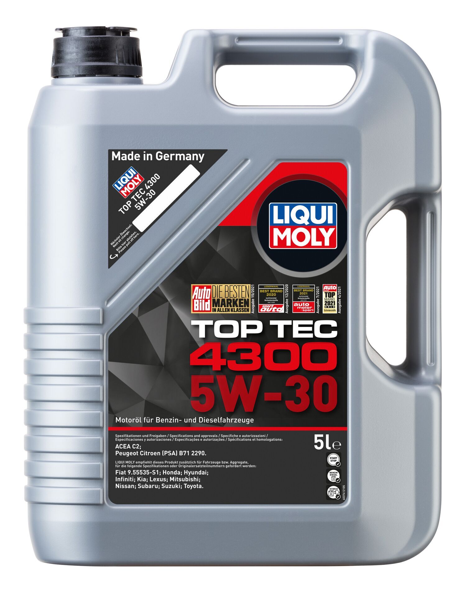 Моторное масло Liqui Moly Top Tec 4300 5w30 hc-синтетическое 5л