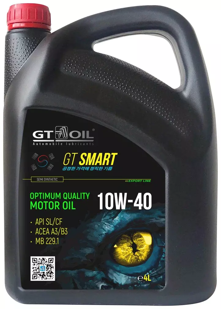 Полусинтетическое моторное масло GT OIL GT Smart 10W-40, 4 л, 3.668 кг