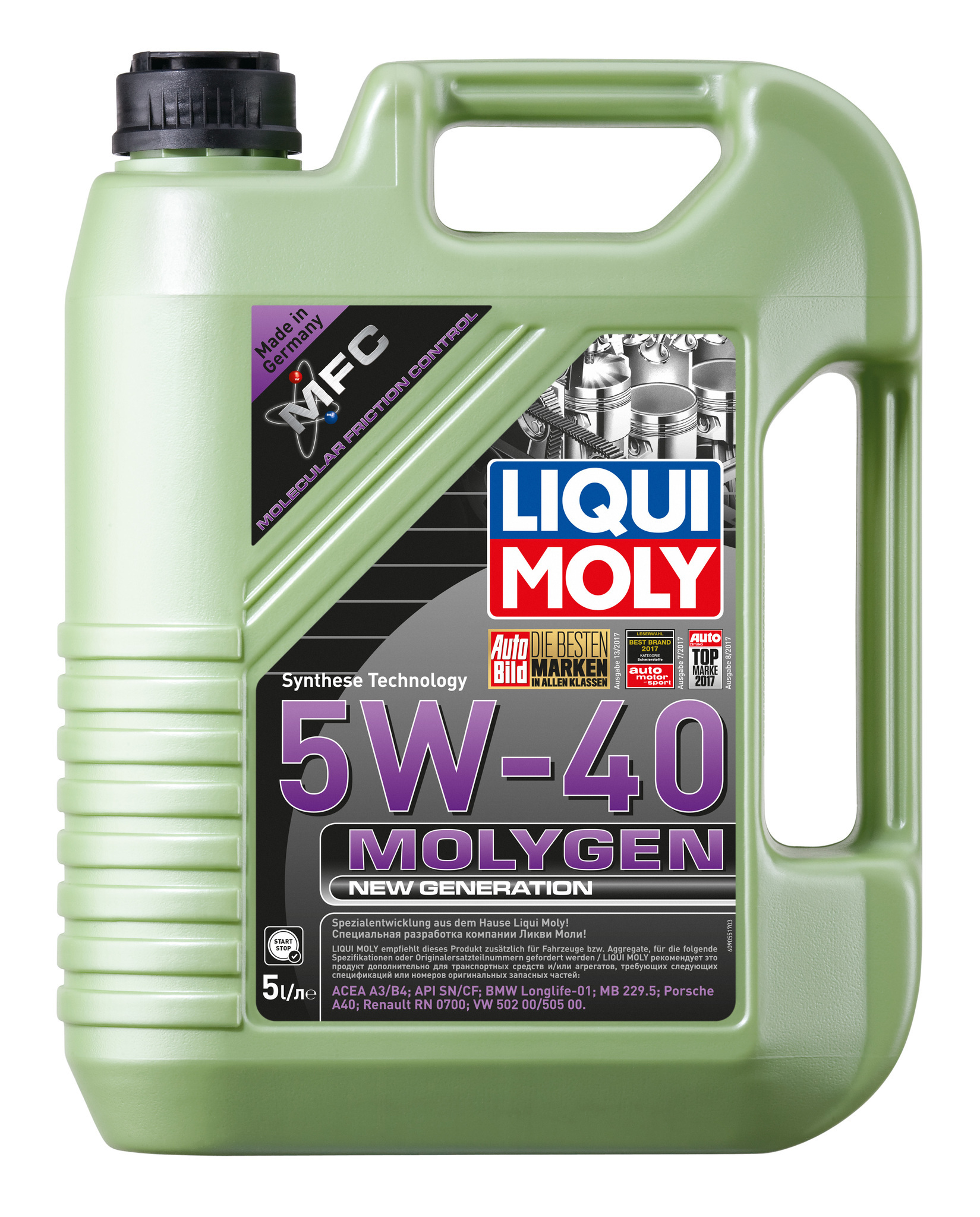 Моторное масло Liqui Moly Molygen New Generation 5W40  hc-синтетическое 5л