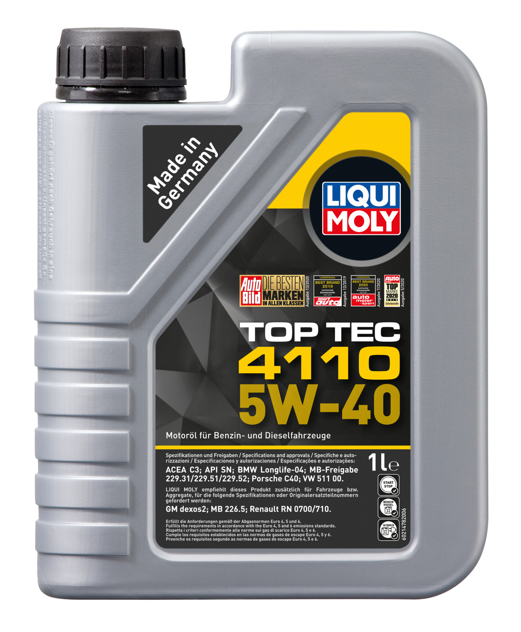 Моторное масло Liqui Moly Top Tec 4110 5W40, НС-синтетическое, 1л