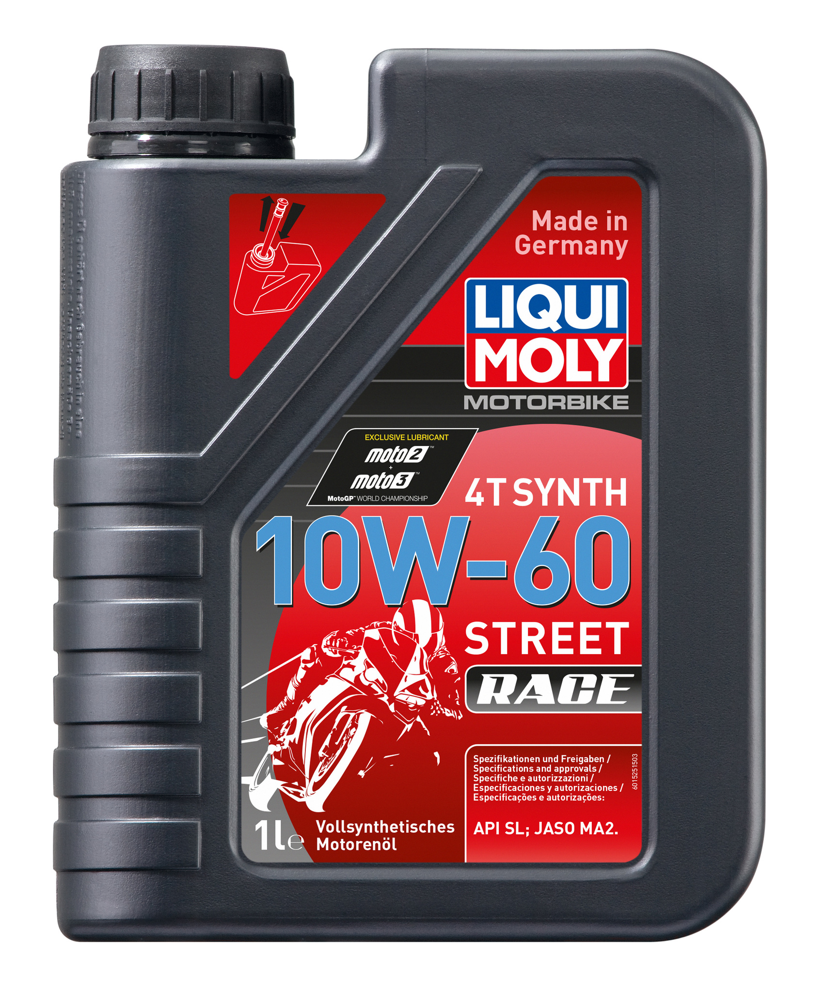 Моторное масло Liqui Moly Motorbike 4T Synth Street Race 10W60 синтетическое 1л