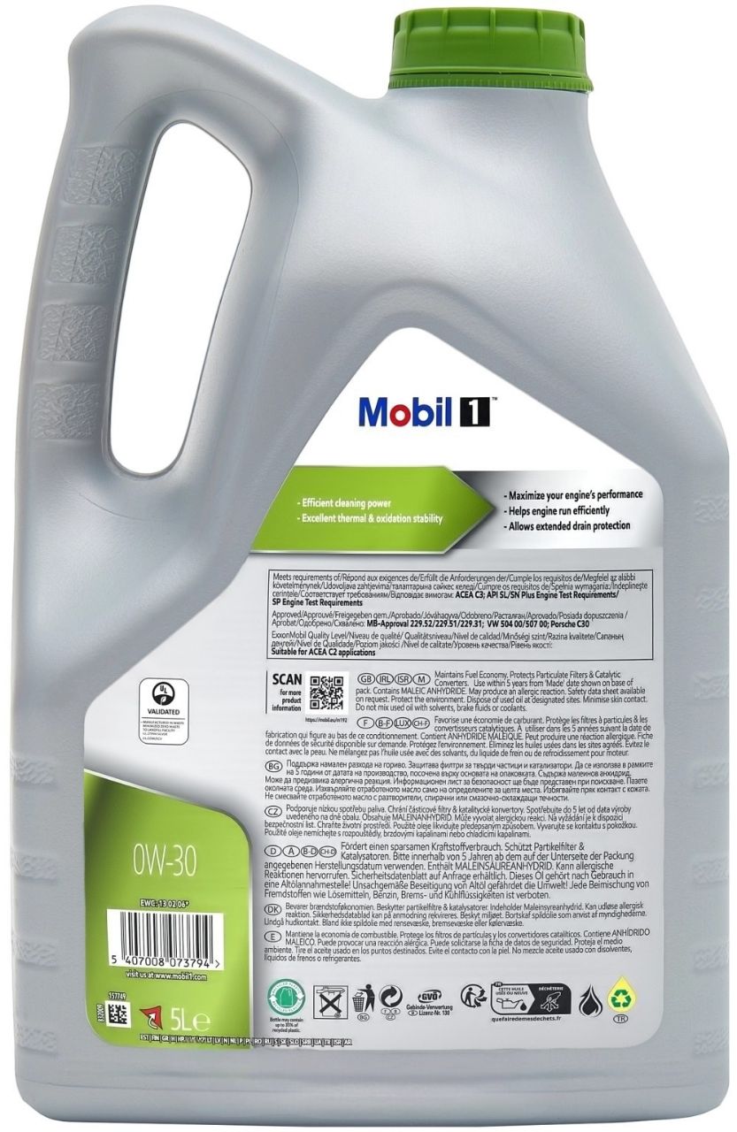 Моторное масло Mobil 1 ESP 5W-30 синтетическое 5л