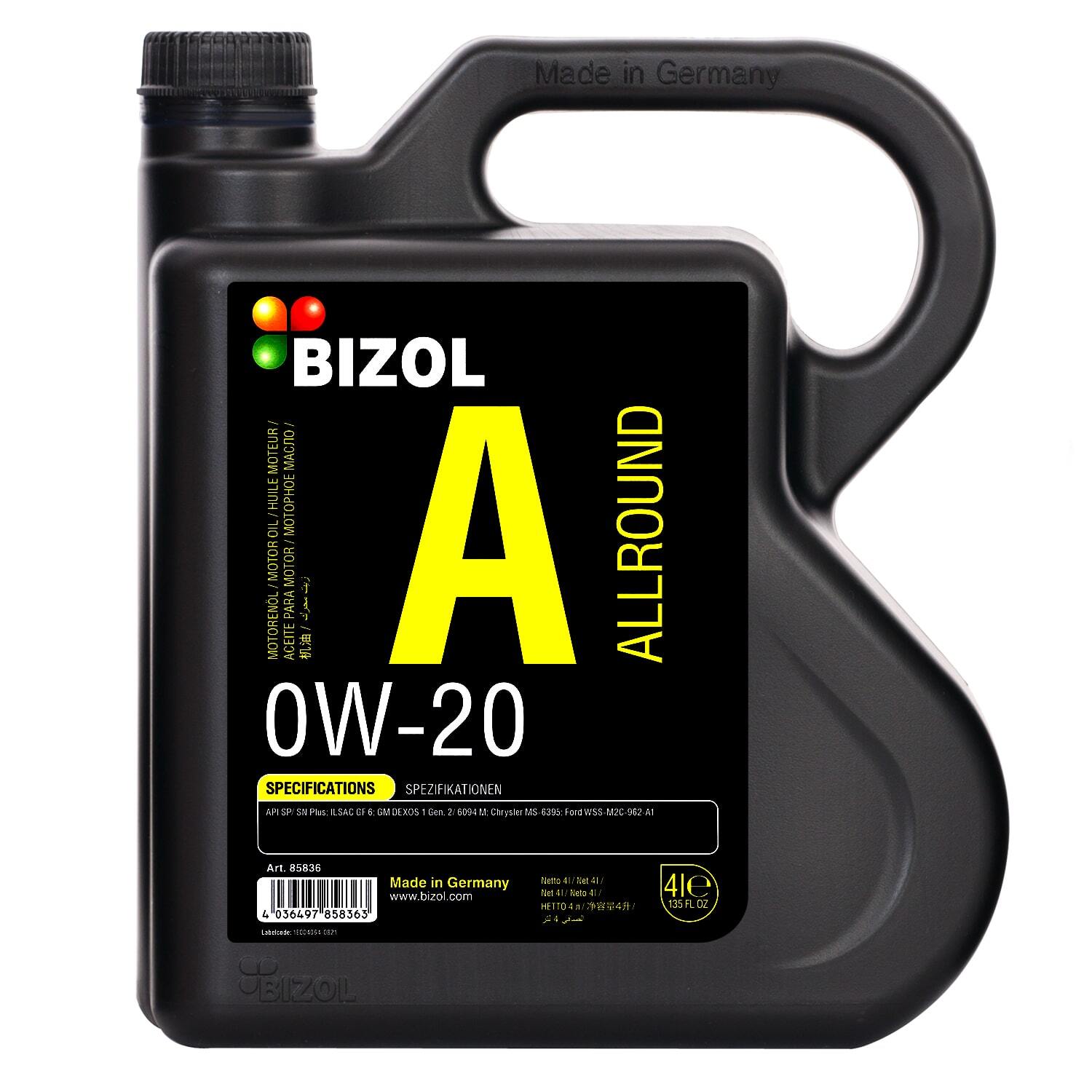Моторное масло BIZOL НС Allround 0W-20 SP GF-6A 4л
